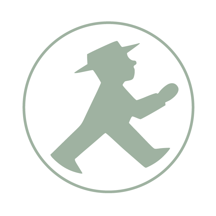 Ja Grünes Symbol: eine gehende Ampelmännchen-Figur im Kreis